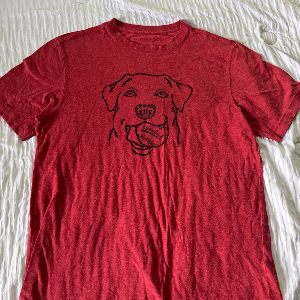 Life Is Good Red Dog Line Art Tee